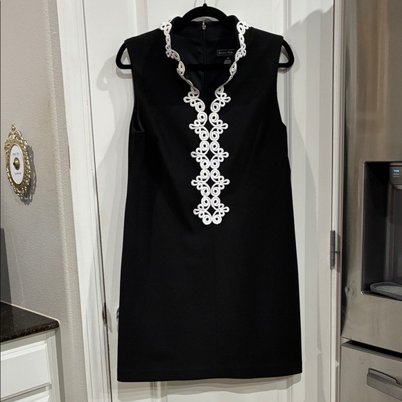 Jessica Howard Black Dress with White Embroidery - Picture 1 of 1